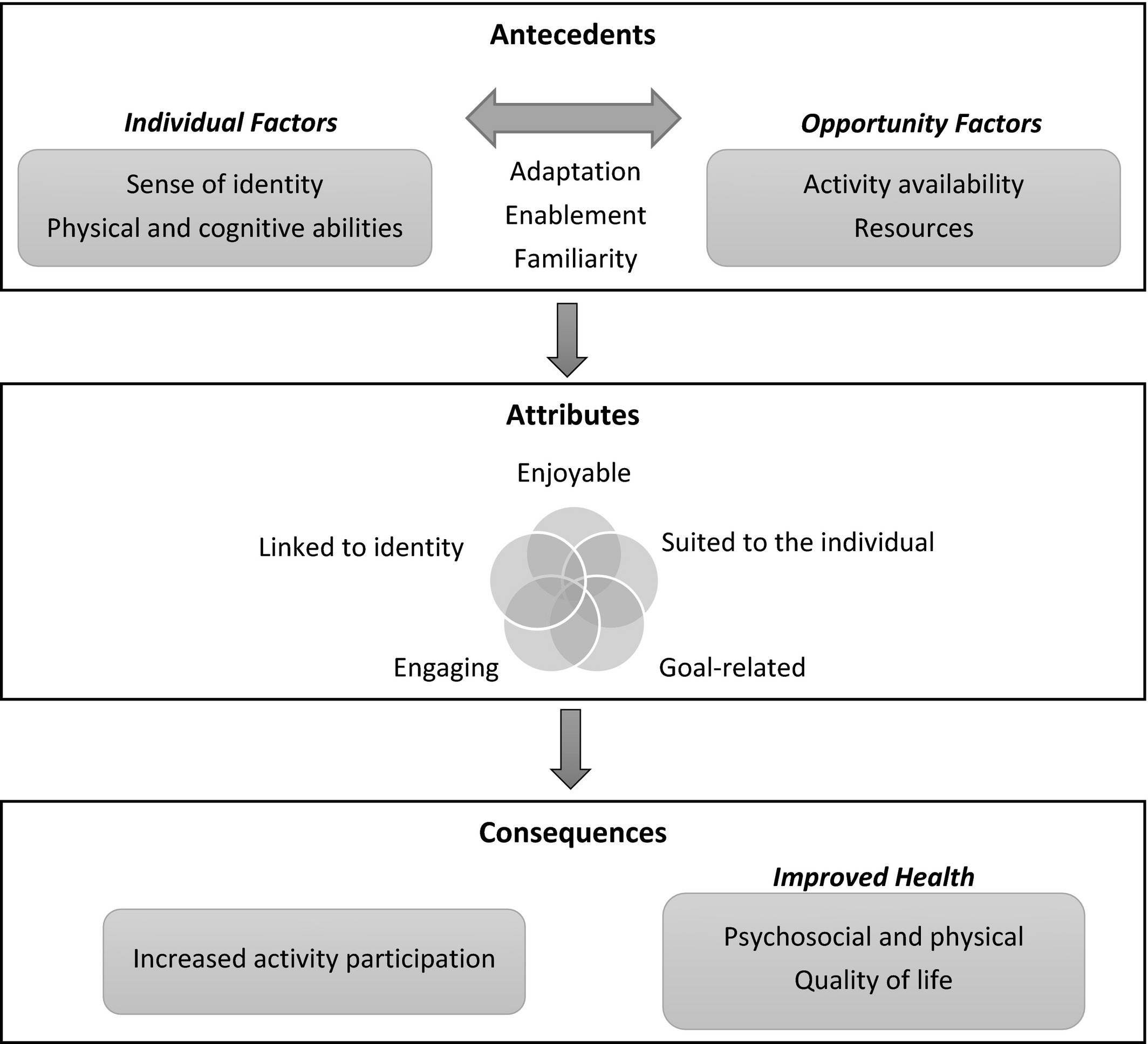 Meaningful activities for older adults living with dementia model